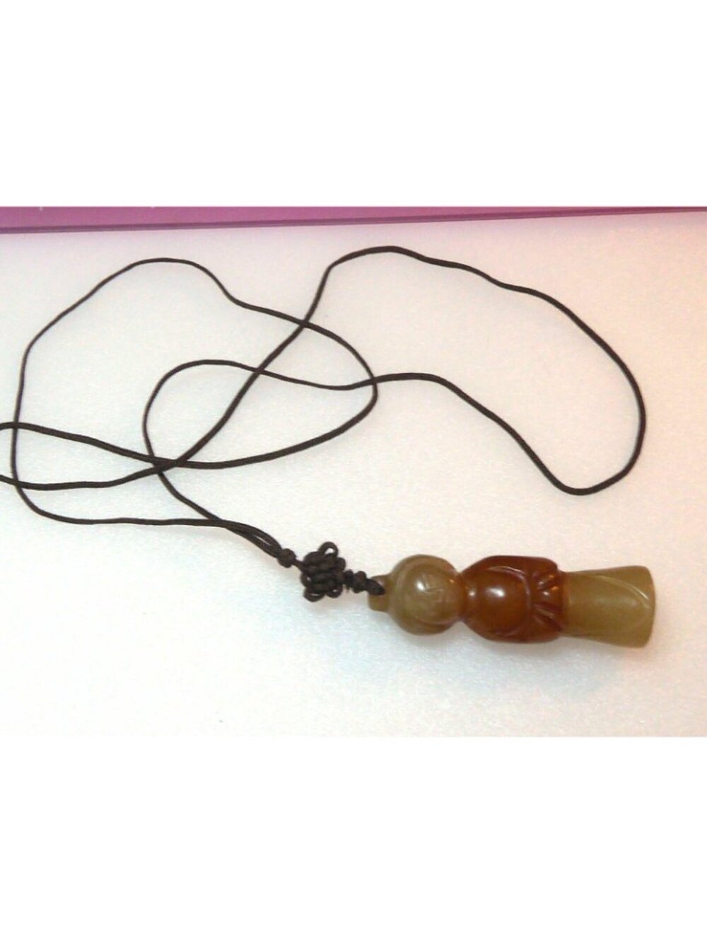 Vintage 2.5" Hand-Carved Russet Hetian Jade Figurine Pendant - Tang Style - Picture 6 of 8
